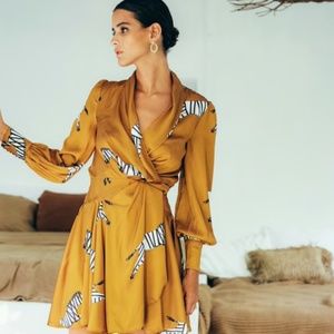 SukiSo | Elsa Wrap V-Neckline Dress in Zebra